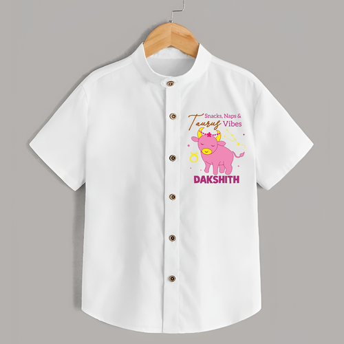 Snacks, Naps and Taurus Vibes Shirt | Custom Taurus Shirt for Your Cozy Baby