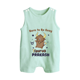 Born To Be Cozy Taurus Romper Suit / Sleeveless Romper | Personalized Romper Suit / Sleeveless Romper for Your Cozy Taurus Baby - MINT GREEN - 0 - 5 Months Old (Chest 18")