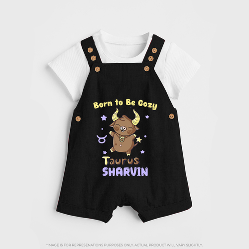 Born To Be Cozy Taurus Dungaree Set | Personalized Dungaree Set for Your Cozy Taurus Baby
