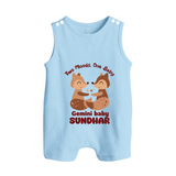 Two Moods, One Baby Gemini Romper Suit / Sleeveless Romper | Custom Gemini Baby Romper Suit / Sleeveless Romper for Your Little Dual Personality - BABY BLUE - 0 - 5 Months Old (Chest 18")