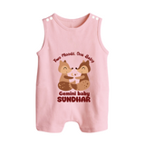 Two Moods, One Baby Gemini Romper Suit / Sleeveless Romper | Custom Gemini Baby Romper Suit / Sleeveless Romper for Your Little Dual Personality - BABY PINK - 0 - 5 Months Old (Chest 18")