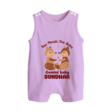 Two Moods, One Baby Gemini Romper Suit / Sleeveless Romper | Custom Gemini Baby Romper Suit / Sleeveless Romper for Your Little Dual Personality - LILAC - 0 - 5 Months Old (Chest 18")