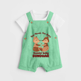 Two Moods, One Baby Gemini Dungaree Set | Custom Gemini Baby Dungaree Set for Your Little Dual Personality - GREEN - 0 - 5 Months Old (Chest 18")