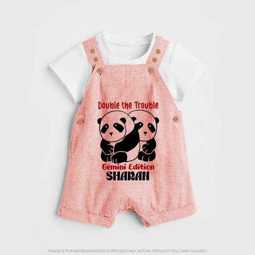 Double The Trouble Gemini Edition Dungaree Set | Personalized Gemini Dungaree Set for Your Little Trouble Maker