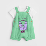 Born With A Built-In Chat Mode Gemini Dungaree Set | Custom Gemini Dungaree Set for Your Little Talker - GREEN - 0 - 5 Months Old (Chest 18")