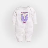Born With A Built-In Chat Mode Gemini Sleepsuit / Full Sleeve Bodysuit | Custom Gemini Sleepsuit / Full Sleeve Bodysuit for Your Little Talker - WHITE - New Born (Chest 7.5")