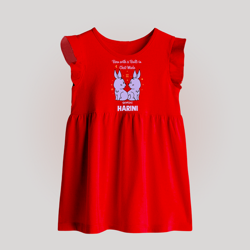 Born With A Built-In Chat Mode Gemini Baby Frock | Custom Gemini Baby Frock for Your Little Talker