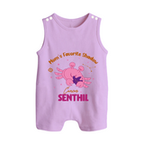 Mom's Favorite Shadow Cancer Romper Suit / Sleeveless Romper | Personalized Cancer Baby Romper Suit / Sleeveless Romper for Your Little Shadow - LILAC - 0 - 5 Months Old (Chest 18")