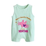 Mom's Favorite Shadow Cancer Romper Suit / Sleeveless Romper | Personalized Cancer Baby Romper Suit / Sleeveless Romper for Your Little Shadow - MINT GREEN - 0 - 5 Months Old (Chest 18")