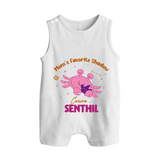 Mom's Favorite Shadow Cancer Romper Suit / Sleeveless Romper | Personalized Cancer Baby Romper Suit / Sleeveless Romper for Your Little Shadow - WHITE - 0 - 5 Months Old (Chest 18")