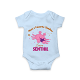Mom's Favorite Shadow Cancer Romper / Onesie | Personalized Cancer Baby Romper / Onesie for Your Little Shadow - BABY BLUE - New Born (Chest 14")