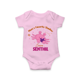 Mom's Favorite Shadow Cancer Romper / Onesie | Personalized Cancer Baby Romper / Onesie for Your Little Shadow - BABY PINK - New Born (Chest 14")