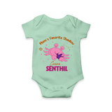Mom's Favorite Shadow Cancer Romper / Onesie | Personalized Cancer Baby Romper / Onesie for Your Little Shadow - MINT GREEN - New Born (Chest 14")