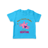 Mom's Favorite Shadow Cancer T-Shirt | Personalized Cancer Baby T-Shirt for Your Little Shadow - SKY BLUE - 0-5 Months Old (Chest 17")
