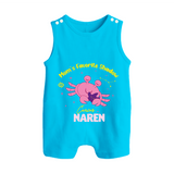 Mom's Favorite Shadow Cancer Romper Suit / Sleeveless Romper | Personalized Cancer Baby Romper Suit / Sleeveless Romper for Your Little Shadow - SKY BLUE - 0 - 5 Months Old (Chest 18")