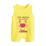 Made With Extra Love And Tears Cancer Romper Suit / Sleeveless Romper | Custom Cancer Romper Suit / Sleeveless Romper for Your Little One - PASTEL YELLOW - 0 - 5 Months Old (Chest 18")