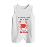 Made With Extra Love And Tears Cancer Romper Suit / Sleeveless Romper | Custom Cancer Romper Suit / Sleeveless Romper for Your Little One - WHITE - 0 - 5 Months Old (Chest 18")