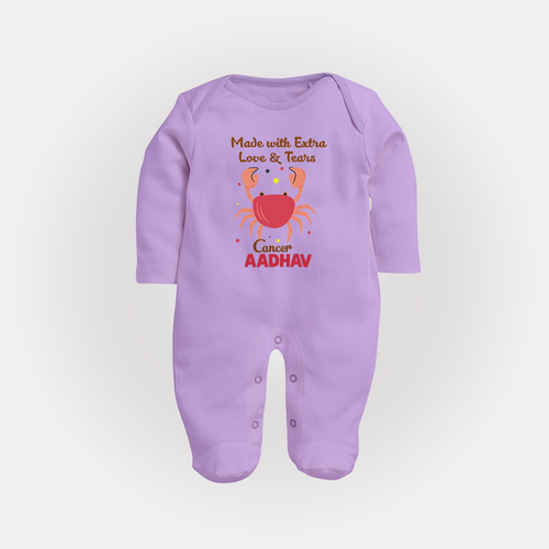 Made With Extra Love And Tears Cancer Sleepsuit / Full Sleeve Bodysuit | Custom Cancer Sleepsuit / Full Sleeve Bodysuit for Your Little One