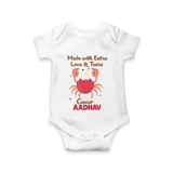 Made With Extra Love And Tears Cancer Romper / Onesie | Custom Cancer Romper / Onesie for Your Little One - WHITE - New Born (Chest 14")