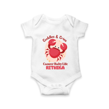 Cuddles And Cries Cancer Baby Life Romper / Onesie | Personalized Cancer Romper / Onesie for Your Cuddly Baby - WHITE - New Born (Chest 14")