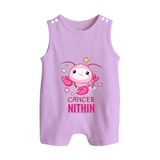 Cancer Baby Romper Suit / Sleeveless Romper | Custom Romper Suit / Sleeveless Romper for Your Little Cancer Baby - LILAC - 0 - 5 Months Old (Chest 18")