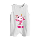 Cancer Baby Romper Suit / Sleeveless Romper | Custom Romper Suit / Sleeveless Romper for Your Little Cancer Baby - WHITE - 0 - 5 Months Old (Chest 18")