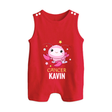 Cancer Baby Romper Suit / Sleeveless Romper | Custom Romper Suit / Sleeveless Romper for Your Little Cancer Baby - RED - 0 - 5 Months Old (Chest 18")