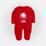 Cancer Baby Sleepsuit / Full Sleeve Bodysuit | Custom Sleepsuit / Full Sleeve Bodysuit for Your Little Cancer Baby - RED - New Born (Chest 7.5")