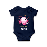 Cancer Baby Romper / Onesie | Custom Romper / Onesie for Your Little Cancer Baby - NAVY BLUE - New Born (Chest 14")