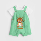 100% Main Character Energy Leo Baby Dungaree Set | Personalized Leo Dungaree Set for Your Little Star - GREEN - 0 - 5 Months Old (Chest 18")