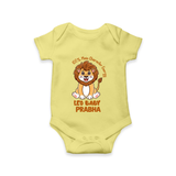 100% Main Character Energy Leo Baby Romper / Onesie | Personalized Leo Romper / Onesie for Your Little Star - PASTEL YELLOW - New Born (Chest 14")
