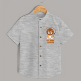 100% Main Character Energy Leo Baby Shirt | Personalized Leo Shirt for Your Little Star - GREY - 0 - 6 Months Old (Chest 23")