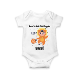 Born To Rule The PlayPen Leo Romper / Onesie | Personalized Leo Romper / Onesie for Your Little Ruler - WHITE - New Born (Chest 14")