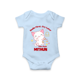 Smile First, Cry Later Libra Style Romper / Onesie | Personalized Libra Romper / Onesie for Your Little Smiler - BABY BLUE - New Born (Chest 14")