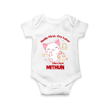Smile First, Cry Later Libra Style Romper / Onesie | Personalized Libra Romper / Onesie for Your Little Smiler - WHITE - New Born (Chest 14")