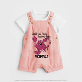 Small But Fierce Scorpio Baby Dungaree Set | Personalized Scorpio Dungaree Set for Your Fierce Baby - PEACH - 0 - 5 Months Old (Chest 18")