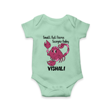 Small But Fierce Scorpio Baby Romper / Onesie | Personalized Scorpio Romper / Onesie for Your Fierce Baby - MINT GREEN - New Born (Chest 14")