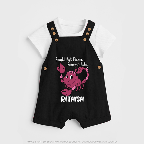 Small But Fierce Scorpio Baby Dungaree Set | Personalized Scorpio Dungaree Set for Your Fierce Baby