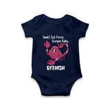 Small But Fierce Scorpio Baby Romper / Onesie | Personalized Scorpio Romper / Onesie for Your Fierce Baby - NAVY BLUE - New Born (Chest 14")
