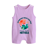 Dreaming Since Day One Pisces Baby Romper Suit / Sleeveless Romper | Personalized Pisces Romper Suit / Sleeveless Romper for Your Dreamy Baby - LILAC - 0 - 5 Months Old (Chest 18")