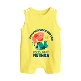 Dreaming Since Day One Pisces Baby Romper Suit / Sleeveless Romper | Personalized Pisces Romper Suit / Sleeveless Romper for Your Dreamy Baby - PASTEL YELLOW - 0 - 5 Months Old (Chest 18")