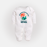 Dreaming Since Day One Pisces Baby Sleepsuit / Full Sleeve Bodysuit | Personalized Pisces Sleepsuit / Full Sleeve Bodysuit for Your Dreamy Baby - WHITE - New Born (Chest 7.5")