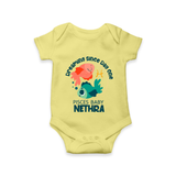 Dreaming Since Day One Pisces Baby Romper / Onesie | Personalized Pisces Romper / Onesie for Your Dreamy Baby - PASTEL YELLOW - New Born (Chest 14")