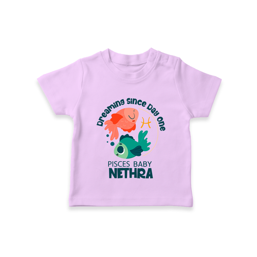 Dreaming Since Day One Pisces Baby T-Shirt | Personalized Pisces T-Shirt for Your Dreamy Baby
