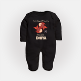 Tears Today, Art Tomorrow Pisces Baby Sleepsuit / Full Sleeve Bodysuit | Custom Pisces Sleepsuit / Full Sleeve Bodysuit for Your Artistic Baby - BLACK - New Born (Chest 7.5")