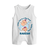 Little Fish In A Big Pond Pisces Baby Romper Suit / Sleeveless Romper | Personalized Pisces Romper Suit / Sleeveless Romper for Your Little Explorer - WHITE - 0 - 5 Months Old (Chest 18")