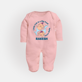 Little Fish In A Big Pond Pisces Baby Sleepsuit / Full Sleeve Bodysuit | Personalized Pisces Sleepsuit / Full Sleeve Bodysuit for Your Little Explorer - BABY PINK - New Born (Chest 7.5")