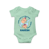 Little Fish In A Big Pond Pisces Baby Romper / Onesie | Personalized Pisces Romper / Onesie for Your Little Explorer - MINT GREEN - New Born (Chest 14")