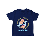 Little Fish In A Big Pond Pisces Baby T-Shirt | Personalized Pisces T-Shirt for Your Little Explorer - NAVY BLUE - 0-5 Months Old (Chest 17")