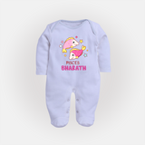 Pisces Baby Sleepsuit / Full Sleeve Bodysuit | Custom Sleepsuit / Full Sleeve Bodysuit for Your Pisces Baby - BABY BLUE - New Born (Chest 7.5")